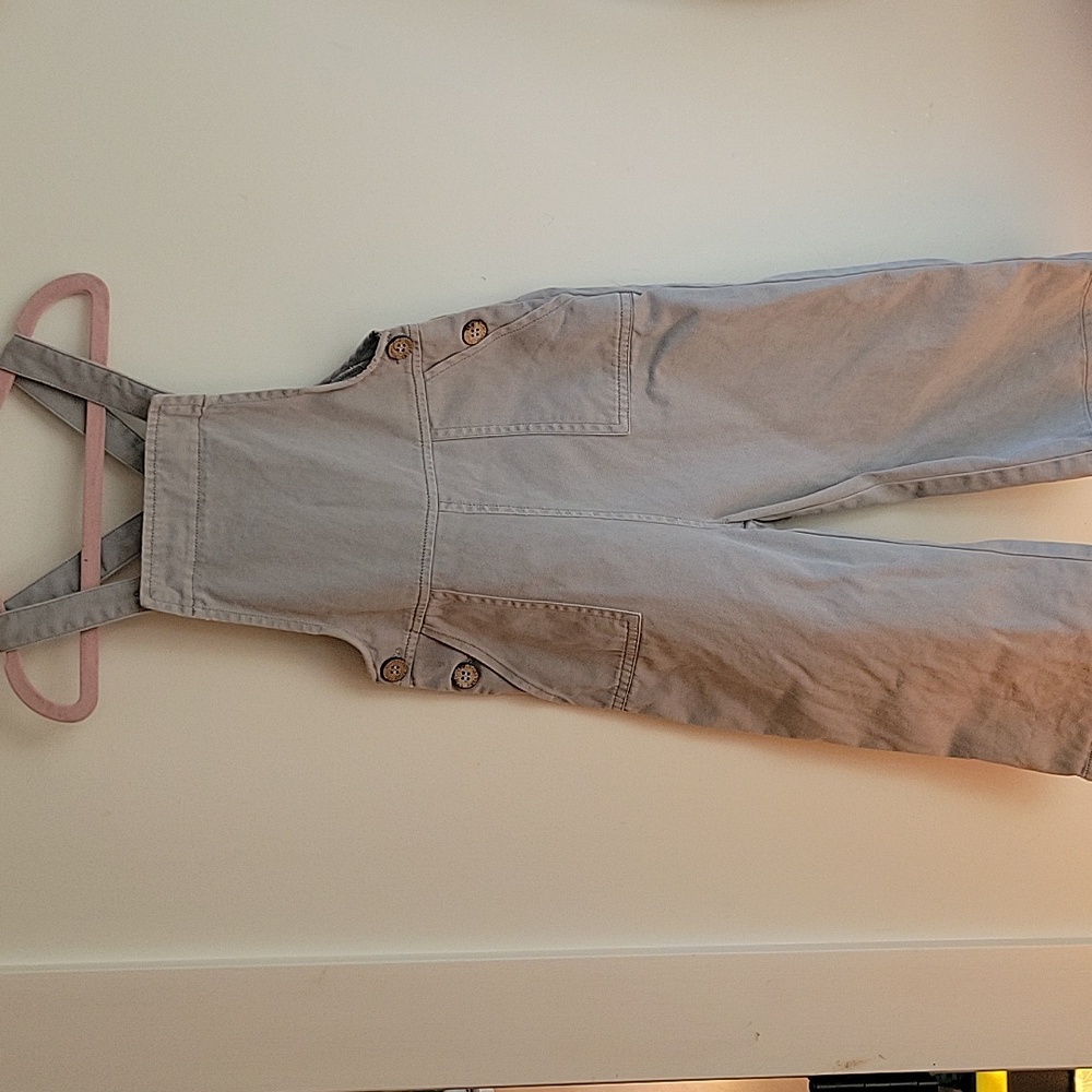 Rylee And Cru Overalls Gray Adjustable Straps 3 Years